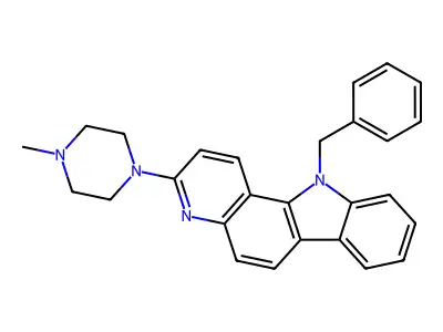 11H-Pyrido(3,2-a)carbazole, 3-(4-methyl-1-piperazinyl)-11-(phenylmethyl)- structure