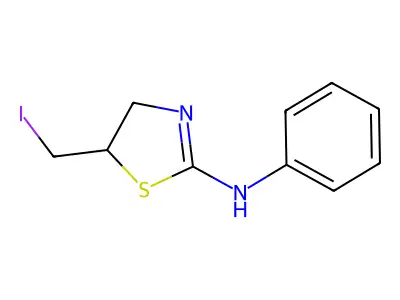 2-Thiazolamine, 4,5-dihydro-5-(iodomethyl)-N-phenyl- structure