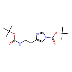 tert-butyl 4-{2-[(tert-butoxycarbonyl)amino]ethyl}-1H-imidazole-1-carboxylate structure