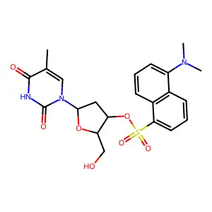 Thymidine, 3'-(5-(dimethylamino)-1-naphthalenesulfonate) structure
