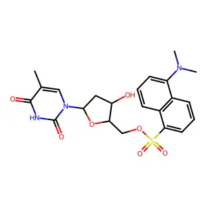 Thymidine, 5'-(5-(dimethylamino)-1-naphthalenesulfonate) structure