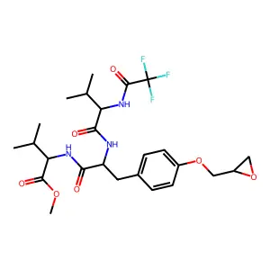 N-(trifluoroacetyl)valyl-O'-(2,3-epoxypropyl)tyrosyl-valine methyl ester structure