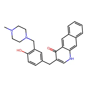 3-{4-Hydroxy-3-((4-methylpiperazin-1-yl)methyl)benzyl}benzo(g)quinolin-4(1H)-one structure