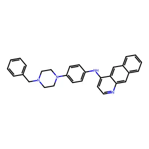 N-(4-(4-Benzylpiperazin-1-yl)phenyl)benzo(g)quinolin-4-amine structure
