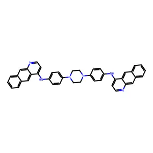 Benzo(g)quinolin-4-amine, N,N-(1,4-piperazinediyldi-4,1-phenylene)bis- structure