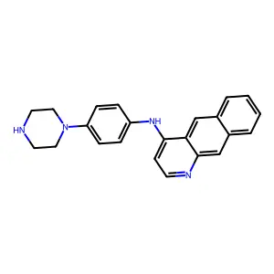 Benzo(g)quinolin-4-amine, N-(4-(1-piperazinyl)phenyl)- structure