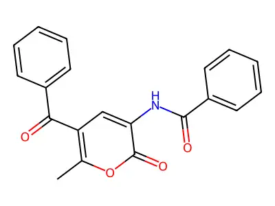 Benzamide, N-(5-benzoyl-6-methyl-2-oxo-2H-pyran-3-yl)- structure