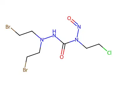 1,1-Di-(2-bromoethyl)-4-nitroso-4-(2-chloroethyl)semicarbazide structure