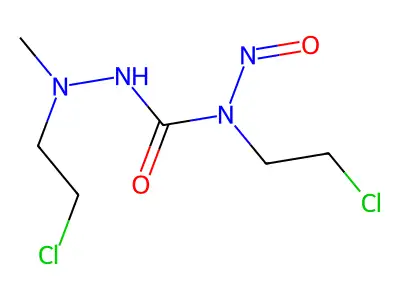 1-Methyl-1-(2-chloroethyl)-4-nitroso-4-(2-chloroethyl)semicarbazide structure