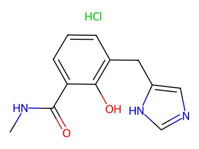 Benzamide, 2-hydroxy-3-(1H-imidazol-4-ylmethyl)-N-methyl-, monohydrochloride structure