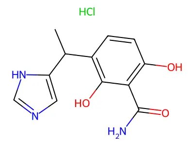 Benzamide, 2,6-dihydroxy-3-(1-(1H-imidazol-4-yl)ethyl)-, monohydrochloride structure