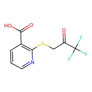 3-Pyridinecarboxylic acid, 2-((3,3,3-trifluoro-2-oxopropyl)thio)- structure