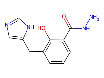 Benzoic acid, 2-hydroxy-3-(1H-imidazol-4-ylmethyl)-, hydrazide structure