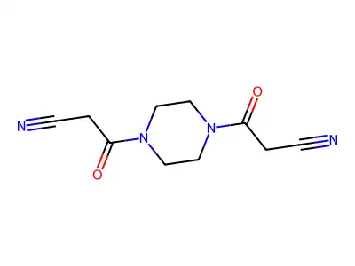 3,3'-Piperazine-1,4-diylbis(3-oxopropanenitrile) structure