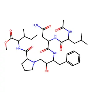 AcLeuAsnPhe(CHOHCH2)ProIleOMe structure