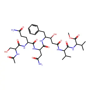 AcSerGlnAsnPhe(CHOHCH2CO)ValValOMe structure