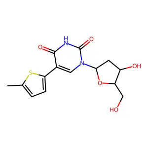 Uridine, 2'-deoxy-5-(5-methyl-2-thienyl)- structure