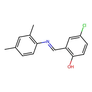 4-chloro-2-{(E)-[(2,4-dimethylphenyl)imino]methyl}phenol structure