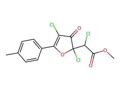 Methyl 2,3-dihydro-5-(4-methylphenyl)-3-oxo-alpha,2,4-trichloro-2-furanacetate structure