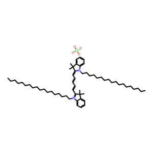 1,1'-Di-n-octadecyl-3,3,3',3'-tetramethylindocarbocyanine perchlorate structure
