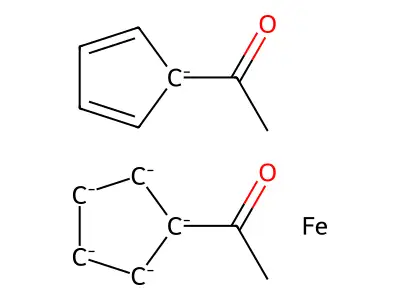 Bis(1-cyclopenta-2,4-dien-1-ylethanone);iron structure