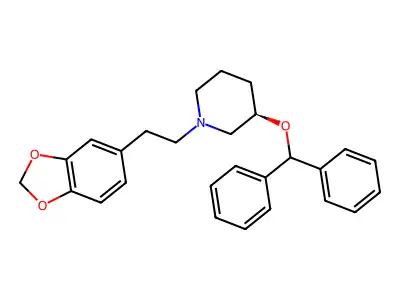 Piperidine, 1-(2-(1,3-benzodioxol-5-yl)ethyl)-3-(diphenylmethoxy)- structure