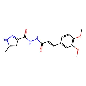 (E)-N'-(3-(3,4-dimethoxyphenyl)acryloyl)-3-methyl-1H-pyrazole-5-carbohydrazide structure