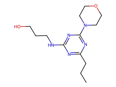 1-Propanol, 3-((4-(4-morpholinyl)-6-propyl-1,3,5-triazin-2-yl)amino)- structure