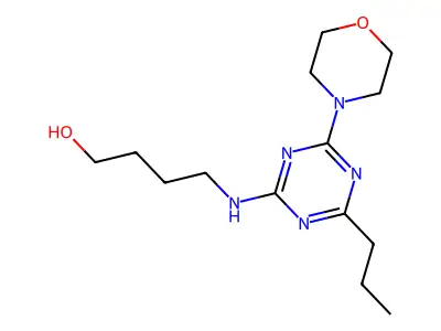 1-Butanol, 4-((4-(4-morpholinyl)-6-propyl-1,3,5-triazin-2-yl)amino)- structure