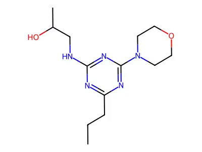 2-Propanol, 1-((4-(4-morpholinyl)-6-propyl-1,3,5-triazin-2-yl)amino)- structure