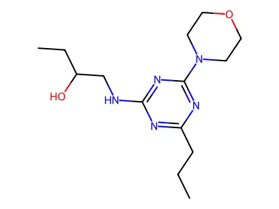 2-Butanol, 1-((4-(4-morpholinyl)-6-propyl-1,3,5-triazin-2-yl)amino)- structure