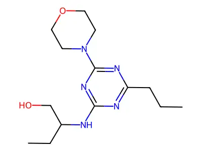 1-Butanol, 2-((4-(4-morpholinyl)-6-propyl-1,3,5-triazin-2-yl)amino)- structure