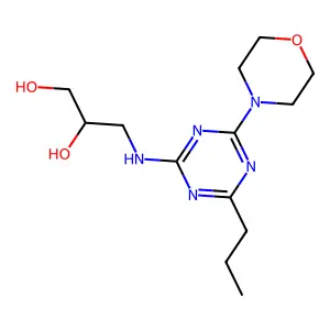 1,2-Propanediol, 3-((4-(4-morpholinyl)-6-propyl-1,3,5-triazin-2-yl)amino)- structure