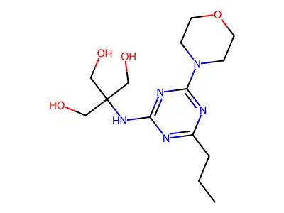 1,3-Propanediol, 2-(hydroxymethyl)-2-((4-(4-morpholinyl)-6-propyl-1,3,5-triazin-2-yl)amino)- structure