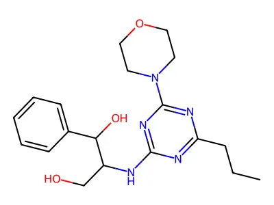 2-((4-(4-Morpholinyl)-6-propyl-1,3,5-triazin-2-yl)amino)-1-phenyl-1,3-propanediol structure