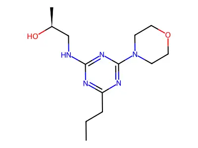 2-Propanol, 1-((4-(4-morpholinyl)-6-propyl-1,3,5-triazin-2-yl)amino)-, (S)- structure