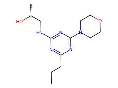 2-Propanol, 1-((4-(4-morpholinyl)-6-propyl-1,3,5-triazin-2-yl)amino)-, (R)- structure