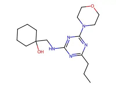 Cyclohexanol, 1-(((4-(4-morpholinyl)-6-propyl-1,3,5-triazin-2-yl)amino)methyl)- structure