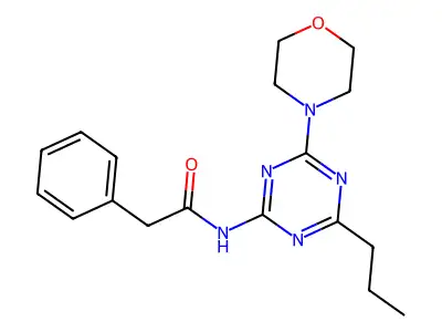Benzeneacetamide, N-(4-(4-morpholinyl)-6-propyl-1,3,5-triazin-2-yl)- structure