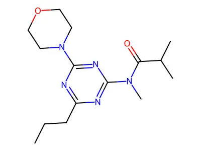 Propanamide, N,2-dimethyl-N-(4-(4-morpholinyl)-6-propyl-1,3,5-triazin-2-yl)- structure