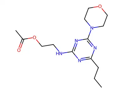 2-((2-Acetoxy)ethyl)amino-4-morpholino-6-propyl-1,3,5-triazine structure
