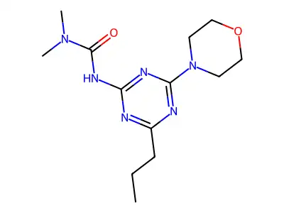 Urea, N,N-dimethyl-N'-(4-(4-morpholinyl)-6-propyl-1,3,5-triazin-2-yl)- structure