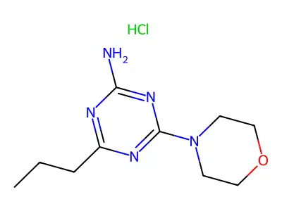1,3,5-Triazin-2-amine, 4-(4-morpholinyl)-6-propyl-, monohydrochloride structure