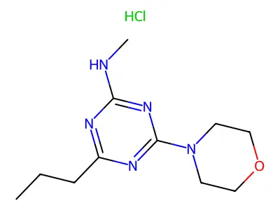 1,3,5-Triazin-2-amine, N-methyl-4-(4-morpholinyl)-6-propyl-, monohydrochloride structure