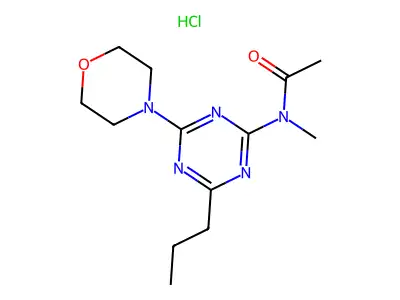 Acetamide, N-methyl-N-(4-(4-morpholinyl)-6-propyl-1,3,5-triazin-2-yl)-, monohydrochloride structure