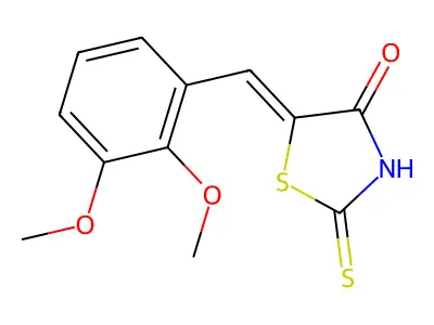 (5E)-5-[(2,3-dimethoxyphenyl)methylidene]-2-sulfanylidene-1,3-thiazolidin-4-one structure