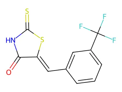 2-Sulfanylidene-5-[[3-(trifluoromethyl)phenyl]methylidene]-1,3-thiazolidin-4-one structure