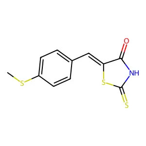 (5E)-2-mercapto-5-[4-(methylthio)benzylidene]-1,3-thiazol-4(5H)-one structure