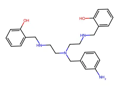 1,7-Bis(2-hydroxybenzyl)-4-(4-aminobenzyl)diethylenetriamine structure