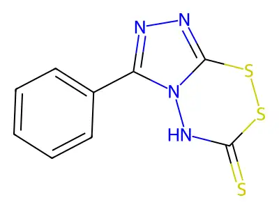 (1,2,4)Triazolo(3,4-c)-1,2,4,5-dithiadiazine-3(4H)-thione, 6-phenyl- structure